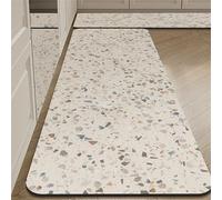 Highdi Alfombra Cocina Absorbentes, Alfombra Cocina Lavable Antideslizante, Textura de Piedra Colorida Alfombras de Cocina, Diatomita Baño Alfombrilla Escurreplatos (Marrón,40x60cm)