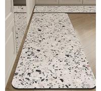 Highdi Alfombra Cocina Absorbentes, Alfombra Cocina Lavable Antideslizante, Textura de Piedra Colorida Alfombras de Cocina, Diatomita Baño Alfombrilla Escurreplatos (Colorido,80x120cm)