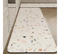 Highdi Alfombra Cocina Absorbentes, Alfombra Cocina Lavable Antideslizante, Textura de Piedra Colorida Alfombras de Cocina, Diatomita Baño Alfombrilla Escurreplatos (Naranja,40x120cm)