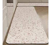 Highdi Alfombra Cocina Absorbentes, Alfombra Cocina Lavable Antideslizante, Textura de Piedra Colorida Alfombras de Cocina, Diatomita Baño Alfombrilla Escurreplatos (Rosa,40x60cm)