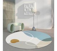 Highdi Alfombras Redondas, Tapete Redondo Antideslizante, Alfombra de Área Redonda para Color Morandi Salón Sofá, Mesa de Café Estudio, Comedor, Dormitorio Oficina (140cm,Lago Azul)
