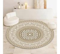 Highdi Alfombras Redondas Tapete Redondo Antideslizante Lavable, Alfombra de Área Redonda Grande para Salón, Sofá, Mesa de Café, Estudio, Comedor, Dormitorio, Oficina (60cm,Mandala)