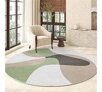 Highdi Alfombras Redondas, Tapete Redondo Antideslizante, Linea Minimalista Alfombra de Área Redonda Grande para Salón, Sofá, Mesa de Café, Estudio, Comedor, Dormitorio, Oficina (120cm,Verde)