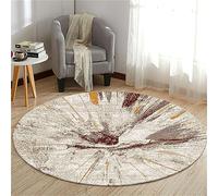 Highdi Alfombras Redondas Tapete Redondo Antideslizante, Mármol Alfombra de Área Redonda Grande para Salón, Sofá, Mesa de Café, Estudio, Comedor, Dormitorio, Oficina (60cm,Caqui)