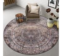 Highdi Alfombras Redondas Vintage Tapete Redondo Lavable Antideslizante, Alfombra de Área Redonda Grande para Salón, Sofá, Mesa Café Estudio Comedor Dormitorio Oficina (140cm,Árbol marrón)