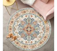 Highdi Alfombrilla para Silla de Oficina Gaming, Mandala Retro Redondo Protector Suelo Silla Ruedas Antideslizante Antiarañazos, Alfombrilla de Protección para Suelos (Retro,Diámetro 120cm)