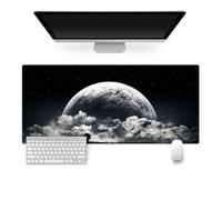 Highdi Astronauta Espacial Alfombrilla Ratón XXL/XL,Gaming con Base de Goma Antideslizante,Grande Desk Mat Alfombrilla Raton,PC Protector Escritorio para Hogar y Oficina (900 * 400 * 3mm,Luna)