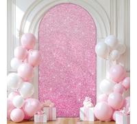 Highdi Brillante Cubierta de Telón de Fondo de Arco, Cubierta de Fondo de Arco Elastano Elástico para Fiestas, Cumpleaños, Boda, Graduación, Fiesta, Accesorios de Fotos (SL25 Rosa,7.2FT)