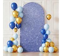 Highdi Brillante Cubierta de Telón de Fondo de Arco, Cubierta de Fondo de Arco Elastano Elástico para Fiestas, Cumpleaños, Boda, Graduación, Fiesta, Accesorios de Fotos (SL25 Azul,7.2FT)