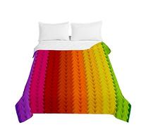 Highdi Colcha de Verano, Colcha para Primavera y Verano Reversible Estampada - Ligera y Suave 3D Arco Iris Cubre Cama Fina, colchas Cama Individuales y Dobles Modernas (200x230cm,Arco Iris Vertical)