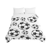 Highdi Colcha de Verano, Colcha para Primavera y Verano Reversible Estampada - Ligera y Suave 3D Fútbol Cubre Cama Fina, colchas Cama Individuales y Dobles Modernas (100x150cm,Negro Blanco)