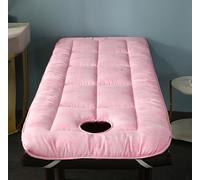 Highdi Colchón para Camilla de Masaje on Agujero, Colchón de Masaje Plegable Suave Cómodo para Camilla de SPA, Salón de Belleza,Funda para Camilla (70x185cm,Redondo-Rosa)
