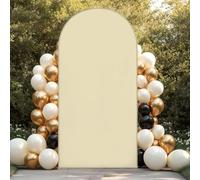 Highdi Color sólido Cubierta de Telón de Fondo de Arco, Cubierta de Fondo de Arco Elastano Elástico para Fiestas, Cumpleaños, Boda, Graduación, Fiesta, Accesorios de Fotos (CS25 Beige,7.2FT)