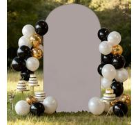 Highdi Color sólido Cubierta de Telón de Fondo de Arco, Cubierta de Fondo de Arco Elastano Elástico para Fiestas, Cumpleaños, Boda, Graduación, Fiesta, Accesorios de Fotos (CS25 Gris,7.2FT)