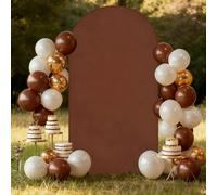 Highdi Color sólido Cubierta de Telón de Fondo de Arco, Cubierta de Fondo de Arco Elastano Elástico para Fiestas, Cumpleaños, Boda, Graduación, Fiesta, Accesorios de Fotos (CS25 Marrón,7.2FT)