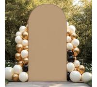 Highdi Color sólido Cubierta de Telón de Fondo de Arco, Cubierta de Fondo de Arco Elastano Elástico para Fiestas, Cumpleaños, Boda, Graduación, Fiesta, Accesorios de Fotos (CS25 Caqui,7.2FT)