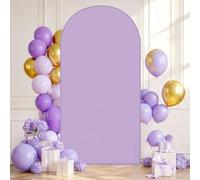 Highdi Color sólido Cubierta de Telón de Fondo de Arco, Cubierta de Fondo de Arco Elastano Elástico para Fiestas, Cumpleaños, Boda, Graduación, Fiesta, Accesorios de Fotos (CS25 Morado,7.2FT)