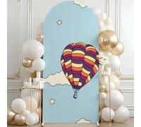 Highdi Cubierta de Telón de Fondo de Arco, Cubierta de Fondo de Arco Elastano Elástico para Fiestas, Cumpleaños, Boda, Graduación, Fiesta, Accesorios de Fotos (120*50cm-3.9*1.6FT,Globo aerostático)