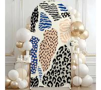 Highdi Cubierta de Telón de Fondo de Arco, Cubierta de Fondo de Arco Elastano Elástico para Fiestas, Cumpleaños, Boda, Graduación, Fiesta (180 * 80cm-5.9 * 2.6FT,Estampados de Leopardo)