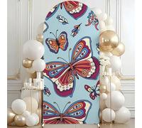 Highdi Cubierta de Telón de Fondo de Arco, Cubierta de Fondo de Arco Elastano Elástico para Fiestas, Cumpleaños, Boda, Graduación, Fiesta, Accesorios de Fotos (120 * 50cm-3.9 * 1.6FT,Mariposa)