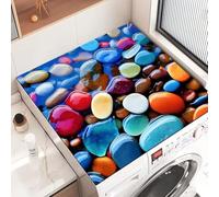 Highdi Cubierta Superior Piedras de Colores para Lavadora y Secadora Protección Fundas Antideslizantes Antipolvo Lavadora Universal para Baños, Cocina (60 * 60cm,Piedra de Color)