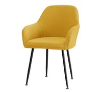 Highdi Cubiertas De Sillas para Comedor Franela Jacquard Fundas para Sillas Comedor con Brazos Escandinavo Butacas Sillón Fundas Sillas Oficina Cocina Chair Covers (Limon Amarillo,1 Pieza)