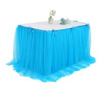 Highdi Falda de Mesa de Tul, Postre recepción Falda de Mesa Faldas de Mesa de Largo Tul decoración de la Tabla, Boda, cumpleaños, Partido, Barra, Baile de Fin de Curso (Azul,190x76cm)