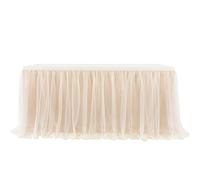 Highdi Falda de Mesa de Tul, Postre recepción Falda de Mesa Faldas de Mesa de Largo Tul decoración de la Tabla, Boda, cumpleaños, Partido, Barra, Baile de Fin de Curso (6FT,Champán)