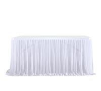 Highdi Falda de Mesa de Tul, Postre recepción Falda de Mesa Faldas de Mesa de Largo Tul decoración de la Tabla, Boda, cumpleaños, Partido, Barra, Baile de Fin de Curso (6FT/183x77cm,Blanco)