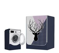 Highdi Funda de Lavadora Cubierta Exterior Impermeable - Adapta a la Mayoría de Lavadoras y Secadoras de Carga Frontal Protector Solar a Prueba de Polvo (M Capacidad ~ 10KG,Enrejado)