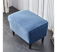 Highdi Funda de puf rectangular elástica de terciopelo, elastano, funda moderna para reposapiés, sillón para salón, suave y lavable, fundas para taburete, color azul marino, 2 unidades