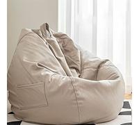 Highdi Funda de Puff sin Relleno Bolsa de Frijoles, Bean Bag Puf Protector de Sofás, Puff Cubierta Moderno para Niños y Adultos, para Sofá Perezoso Cubierta de Sillón (100X110CM,Caqui Impermeable)