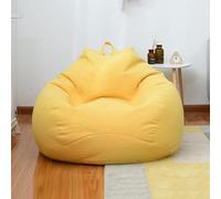 Highdi Funda de Puff sin Relleno Bolsa de Frijoles, Bean Bag Puf Protector de Sofás, Puff Cubierta Moderno para Adultos y Niños, para Sofá Perezoso Cubierta de Sillón (100x120cm,Amarillo)