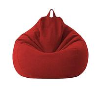 Highdi Funda de Puff sin Relleno Bolsa de Frijoles, Bean Bag Puf Protector de Sofás, Puff Cubierta Moderno para Niños y Adultos, para Sofá Perezoso Cubierta de Sillón (100x120cm,Rojo)