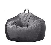 Highdi Funda de Puff sin Relleno Bolsa de Frijoles, Bean Bag Puf Protector de Sofás, Puff Cubierta Moderno para Adultos y Niños, para Sofá Perezoso Cubierta de Sillón (60x70cm,Gris Oscuro)