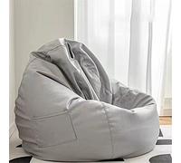 Highdi Funda de Puff sin Relleno Bolsa de Frijoles, Bean Bag Puf Protector de Sofás, Puff Cubierta Moderno para Niños y Adultos, para Sofá Perezoso Cubierta de Sillón (110X120CM,Gris Impermeable)
