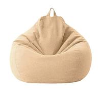 Highdi Funda de Puff sin Relleno Bolsa de Frijoles, Bean Bag Puf Protector de Sofás, Puff Cubierta Moderno para Niños y Adultos, para Sofá Perezoso Cubierta de Sillón (80x90cm,Caqui)