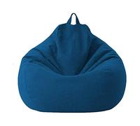 Highdi Funda de Puff sin Relleno Bolsa de Frijoles, Bean Bag Puf Protector de Sofás, Puff Cubierta Moderno para Niños y Adultos, para Sofá Perezoso Cubierta de Sillón (70x80cm,Azul)