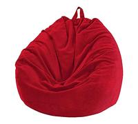 Highdi Funda de Puff sin Relleno Bolsa de Frijoles, Bean Bag Puf Protector de Sofás, Puff Cubierta Moderno para Adultos y Niños, para Sofá Perezoso Cubierta de Sillón (100x120cm,Rojo)