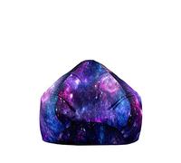 Highdi Funda de Puff sin Relleno Bolsa de Frijoles para Adultos y Niños Cielo Estrellado Bean Bag Puf Protector de Sofás Puff Cubierta para Sofá Perezoso Cubierta de Sillón (100 * 120cm,Galaxia)