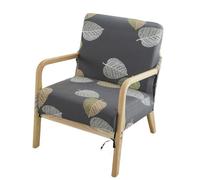 Highdi Funda de Sillón de Spandex Suave y Elástica con Estampado Floral, Funda para Butaca de Salon Protectora de Sillón con Brazo de Madera Antideslizante con Cremallera (Gris,2 plazas)