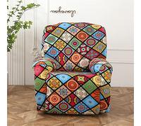 Highdi Funda de Sillón Relax Elástica para Sillón Reclinable, Funda Reclinable Geometría 4 Piezas con Bolsillos Laterales, Antideslizante Extraíbles y Lavables Fundas Protector (Mandalas)