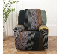 Highdi Funda de Sillón Relax Elástica para Sillón Reclinable, Funda Reclinable Geometría 4 Piezas con Bolsillos Laterales, Antideslizante Extraíbles y Lavables Fundas Protector (Hawai)