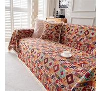 Highdi Funda de Sofá de Chenilla, Estilo Europeo Retro Manta Cubre Sofa Multiusos para 1 2 3 4 Plazas, Mantas Foulard Cómoda Cubrecama Protector Sofa Universal (180x180cm,Rojo)
