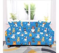 Highdi Funda de Sofá Elástica, Dibujos Animados Animales Fundas para Sofá de 1/2/3/4 Plazas, Universal Funda Cubre Sofas Ajustables Protector Cubierta de Muebles (Perro Tejonero,3 plazas)