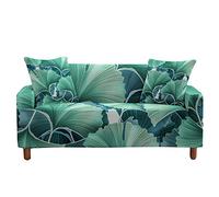 Highdi Funda de Sofá Elástica, Lámina Patrón Fundas para Sofá de 1/2/3/4 Plazas, Universal Funda Cubre Sofas Ajustables Protector Cubierta de Muebles (Ginkgo biloba,3 Plazas)