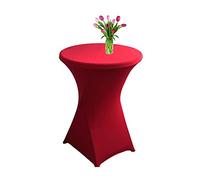 Highdi Funda elástica para Mesa Alta de Cocktail, Mantel Ajustable para Mesa de Catering, Decoración de Mesa para Boda, Fiestas, presentaciones, Cumpleaños (Vino Tinto,60x110cm)