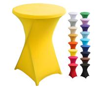 Highdi Funda elástica para Mesa Alta de Cocktail, Mantel Ajustable para Mesa de Catering, Decoración de Mesa para Boda, Fiestas, presentaciones, Cumpleaños (Amarillo,60x110cm)