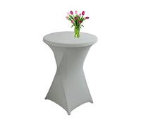 Highdi Funda elástica para Mesa Alta de Cocktail, Mantel Ajustable para Mesa de Catering, Decoración de Mesa para Boda, Fiestas, presentaciones, Cumpleaños (Gris Claro,80x110cm)