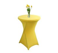 Highdi Funda elástica para Mesa Alta de Cocktail, Mantel Ajustable para Mesa de Catering, Decoración de Mesa para Boda, Fiestas, presentaciones, Cumpleaños (Limon Amarillo,80x110cm)